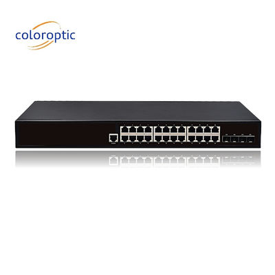 24 ports Ethernet rapide Les commutateurs Poe Plug and Play 10/100/1000M ((POE) Ports SFP 4*10GE