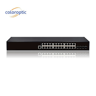 Couche 2 Commutateur Ethernet POE intelligent avec 24 ports 10/100/1000M Ports SFP 4GE