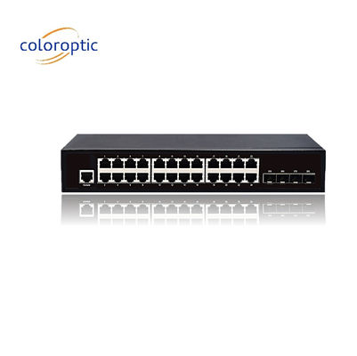 3 couches 24 ports Commutateur réseau de base 10/100/1000M 4*GE SFP Ethernet Uplink
