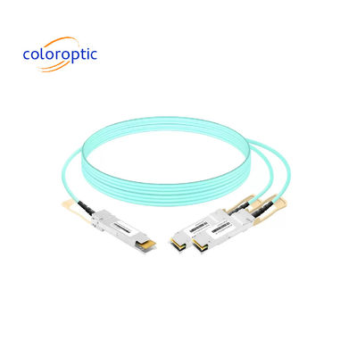 Le câble AOC DAC de CO-1X1CP 400G OSFP à 2x200G QSFP56 est connecté