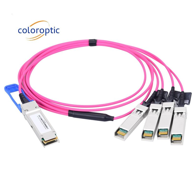 Cable optique actif AOC de rupture 100G QSFP28 à 4 SFP28 25G Faible consommation d'énergie