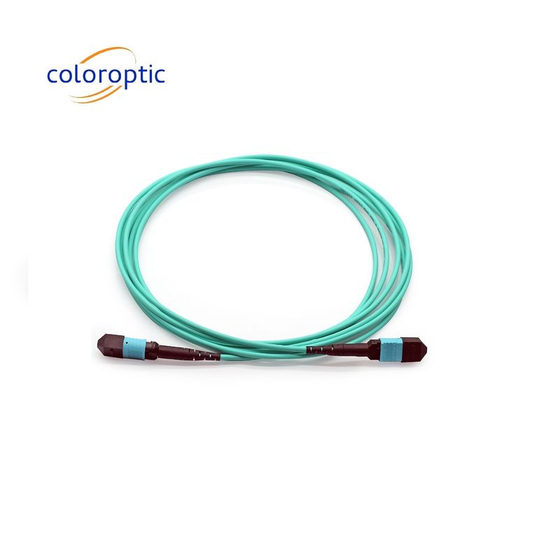MTP MTP Cordon de patch en fibre optique de femme à femme OM3 100 / 400G PVC / LSZH