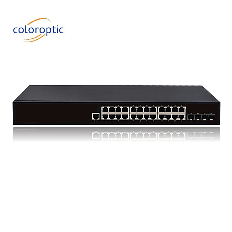 24 ports Ethernet rapide Les commutateurs Poe Plug and Play 10/100/1000M ((POE) Ports SFP 4*10GE