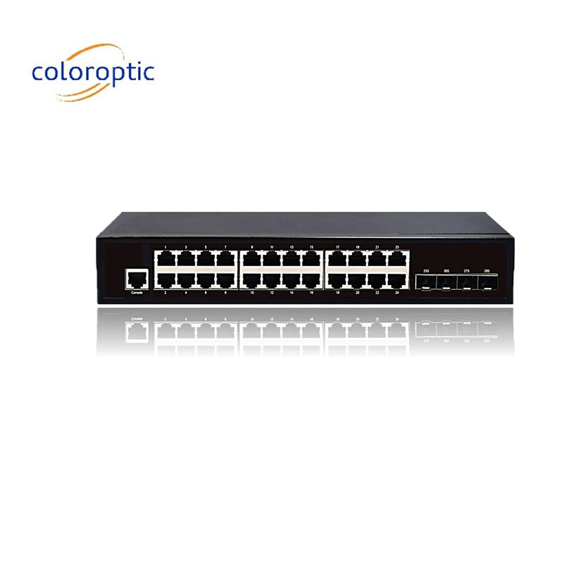 3 couches 24 ports Commutateur réseau de base 10/100/1000M 4*GE SFP Ethernet Uplink
