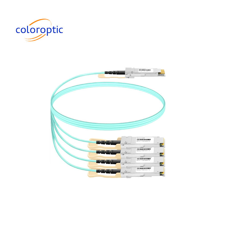 Cable optique actif (AOC) SFP+ de 40 Gb/s à 4 x 10 Gb/s conforme à la norme MSA